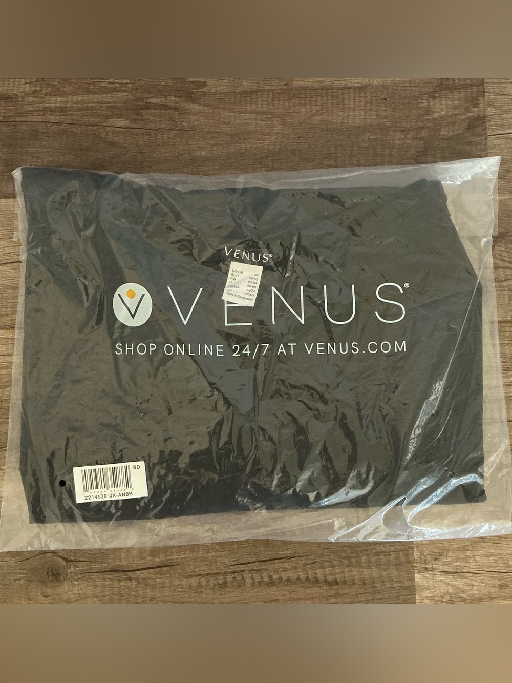 New Venus Black Long & Lean Long Sleeve Tee Size 3X